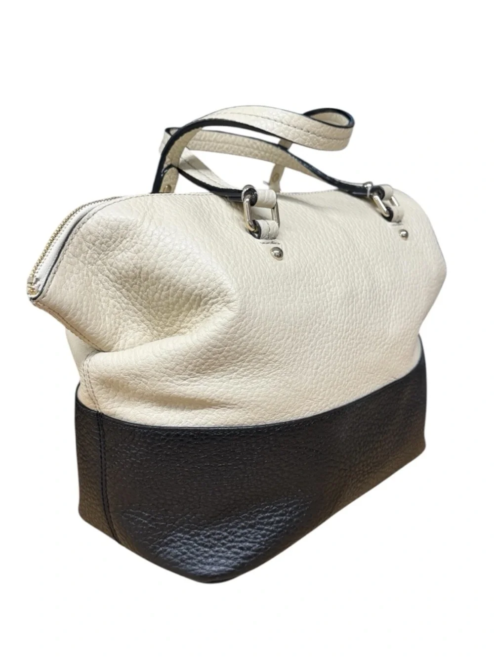Kate Spade Grove Court Blaine Black Cream Pebbled Leather Purse/Bag/Tote/Satchel